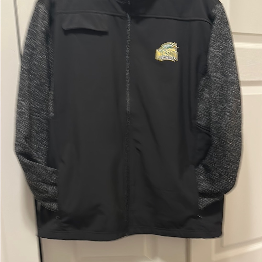 MENS Jacket VANTAGE Black & Gray GEORGE MASON Zip Pockets Chin Guard SZ XXL - Picture 5 of 10